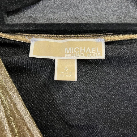 Michael Kors dress metallic gold lightweight long sleeve - Picture 2 of 3